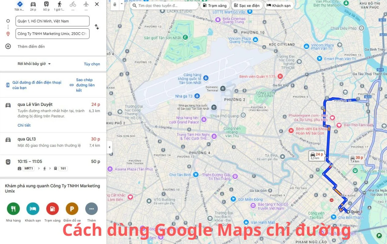 cách dùng Google Maps chỉ đường